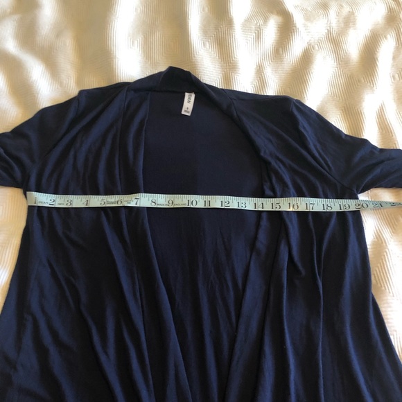 Navy Blue Open Cardigan with Pockets - Picture 5 of 7